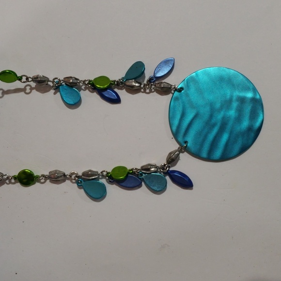 Layered Silver tone Colorful drop Beads Long Necklace - Women's Fashion Jewelry - Picture 6 of 7